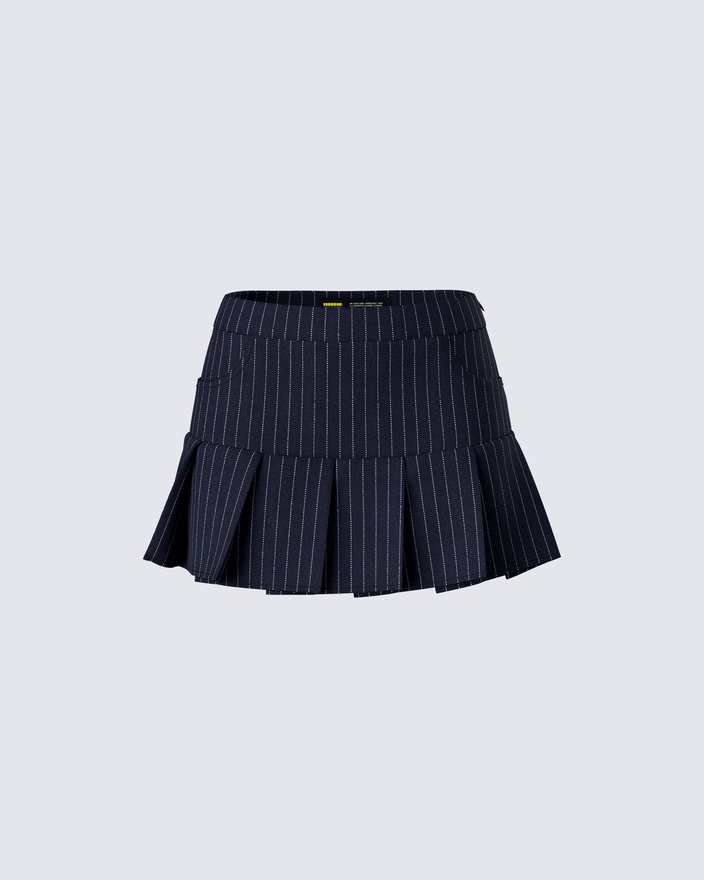 Minji Black Pinstripe Pleated Micro Mini Skirt