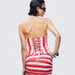 Risa Red Stripe Bustier Top