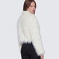 Abiba White Faux Fur Boxy Jacket