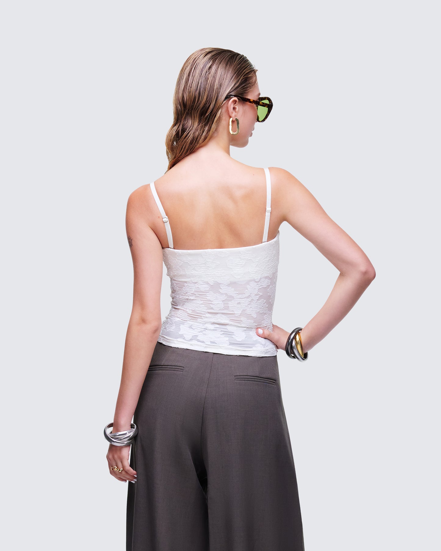 Sybil White Detachable Cami Top