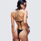 Beth Black Clear Strap Bikini Top