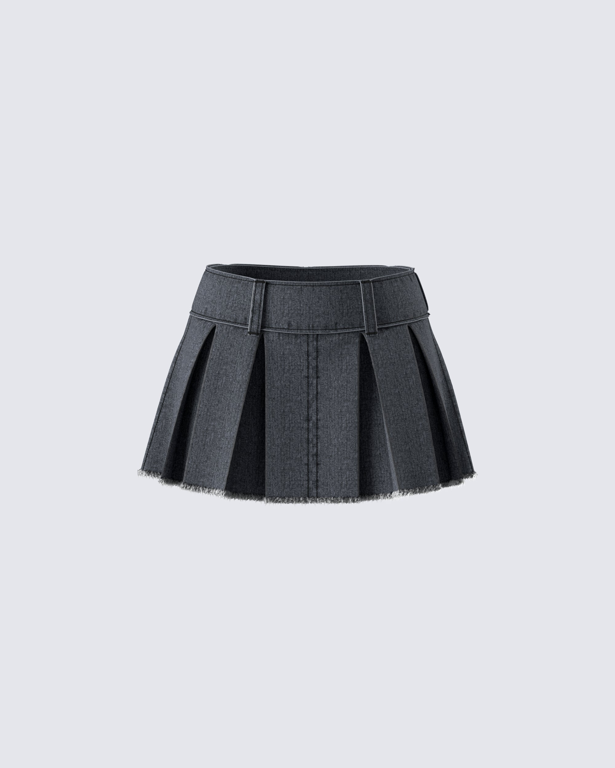 Ismay Black Denim Pleat Skirt – FINESSE