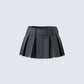 Ismay Black Denim Pleat Skirt