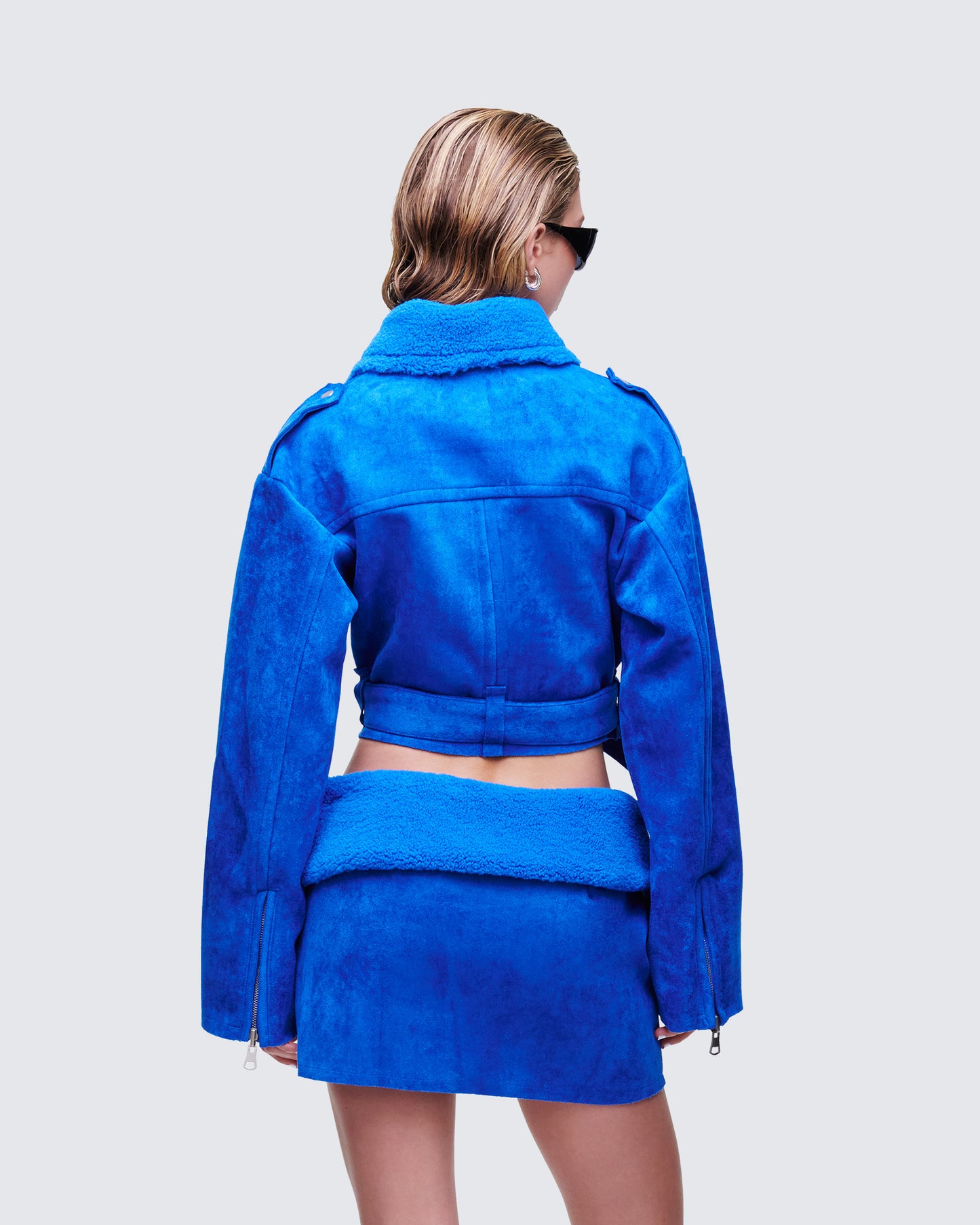 Ramona Blue Vegan Shearling Jacket