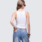 Nixie White Lace Up Tank