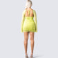 Eloise Lime Green Mesh Mini Dress