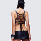 Danira Black Vegan Leather Backless Corset Top