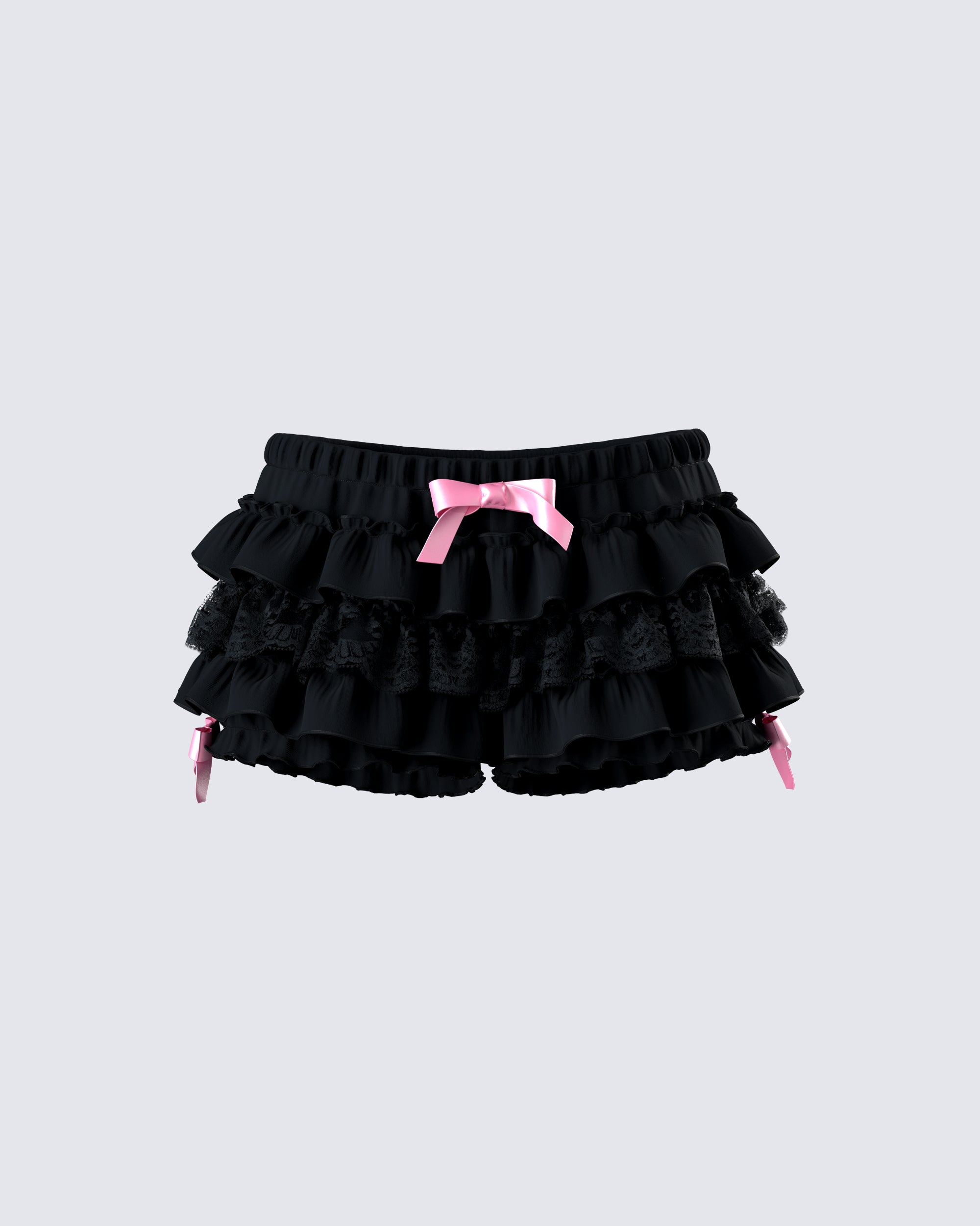 Black Ruffle Shorts - Lace Trim Lounge Sleep – FINESSE