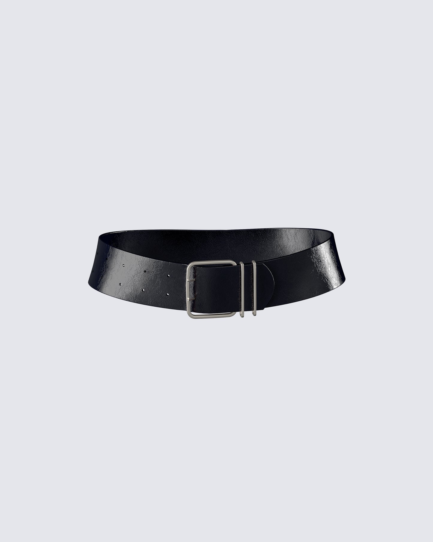 Imelda Black Vegan Leather Belt