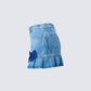 Emogen Pleated Denim Mini Skirt