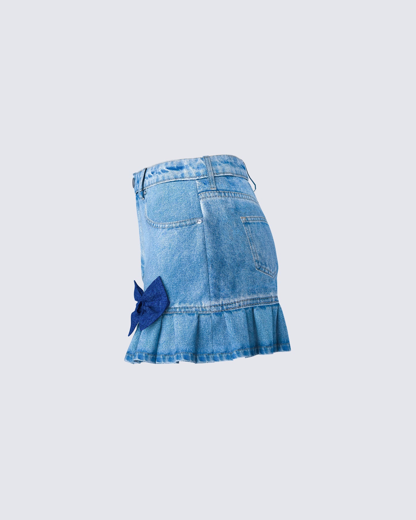 Emogen Pleated Denim Mini Skirt