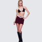 Xanthe Red Borg Trim micro mini jupe