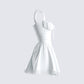 Brit White Poplin Mini Dress