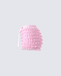 Aria Pink Ruffle Mini Short