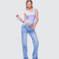 Nixie Blue Lace Up Graphic Tank