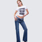 Drea White Slogan Classic Tee