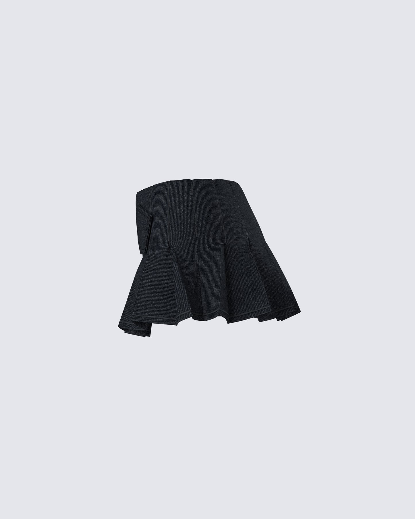 Ataya Black Denim Micro Mini Skirt