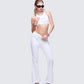 Emery White Graphic Cut Off Tank