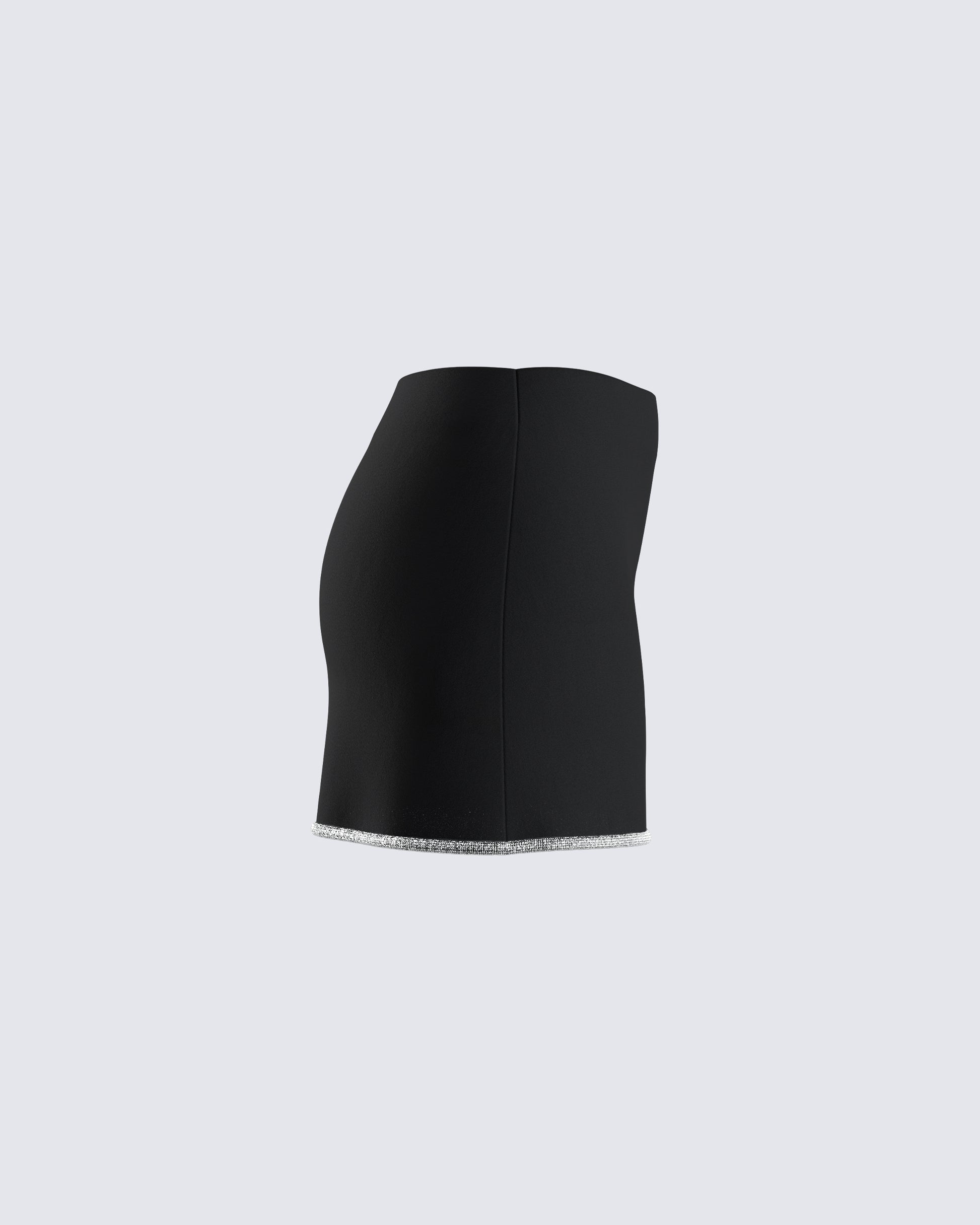Birgit Black Rhinestone Mini Skirt – FINESSE