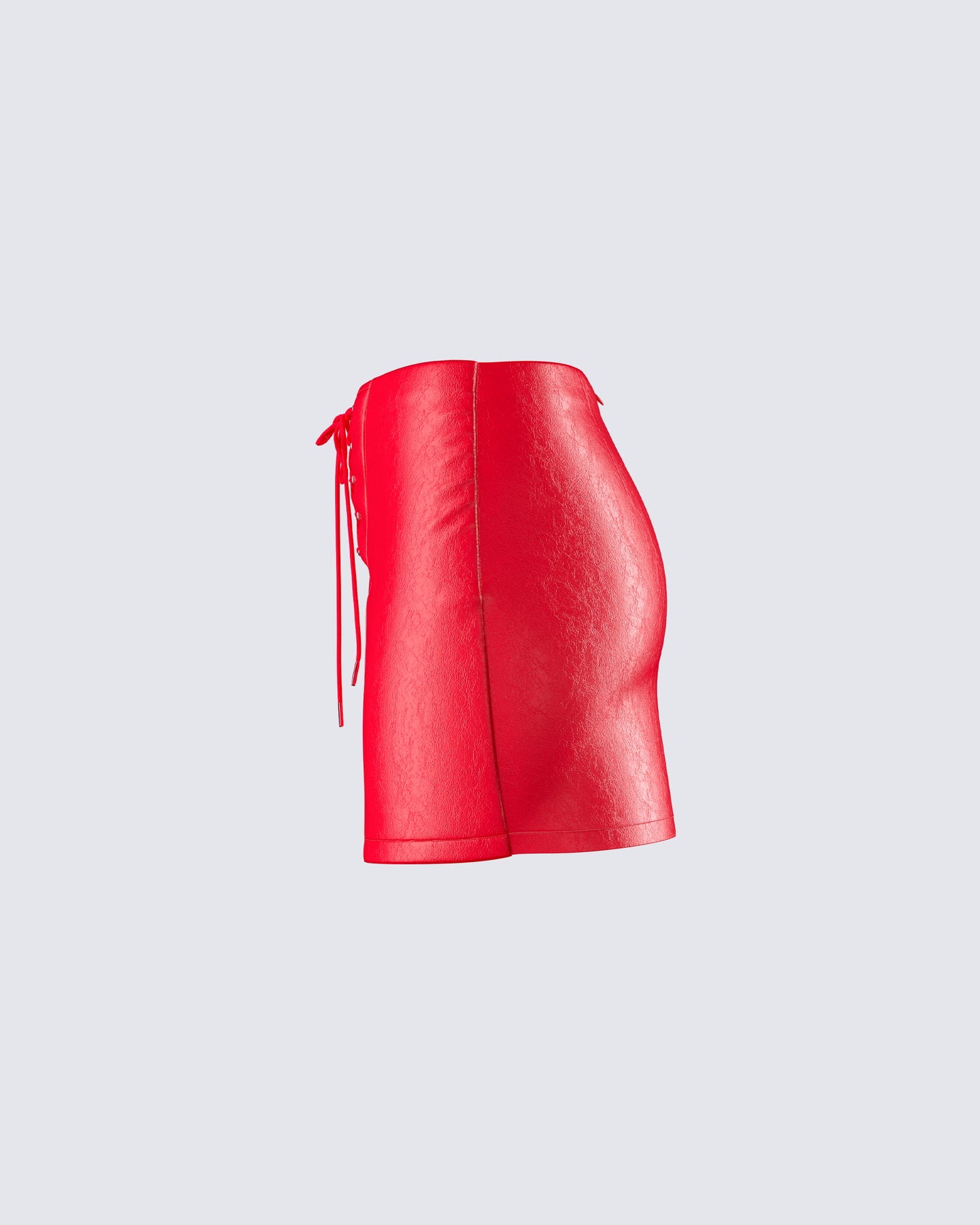 Lasita Red Vegan Leather Mini Skirt