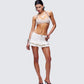 Xanthe Tame Khaki Borg Strappy Bra Top
