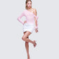 Sylphine Pink Mesh Asymmetric Top