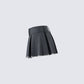 Ismay Black Denim Pleat Skirt