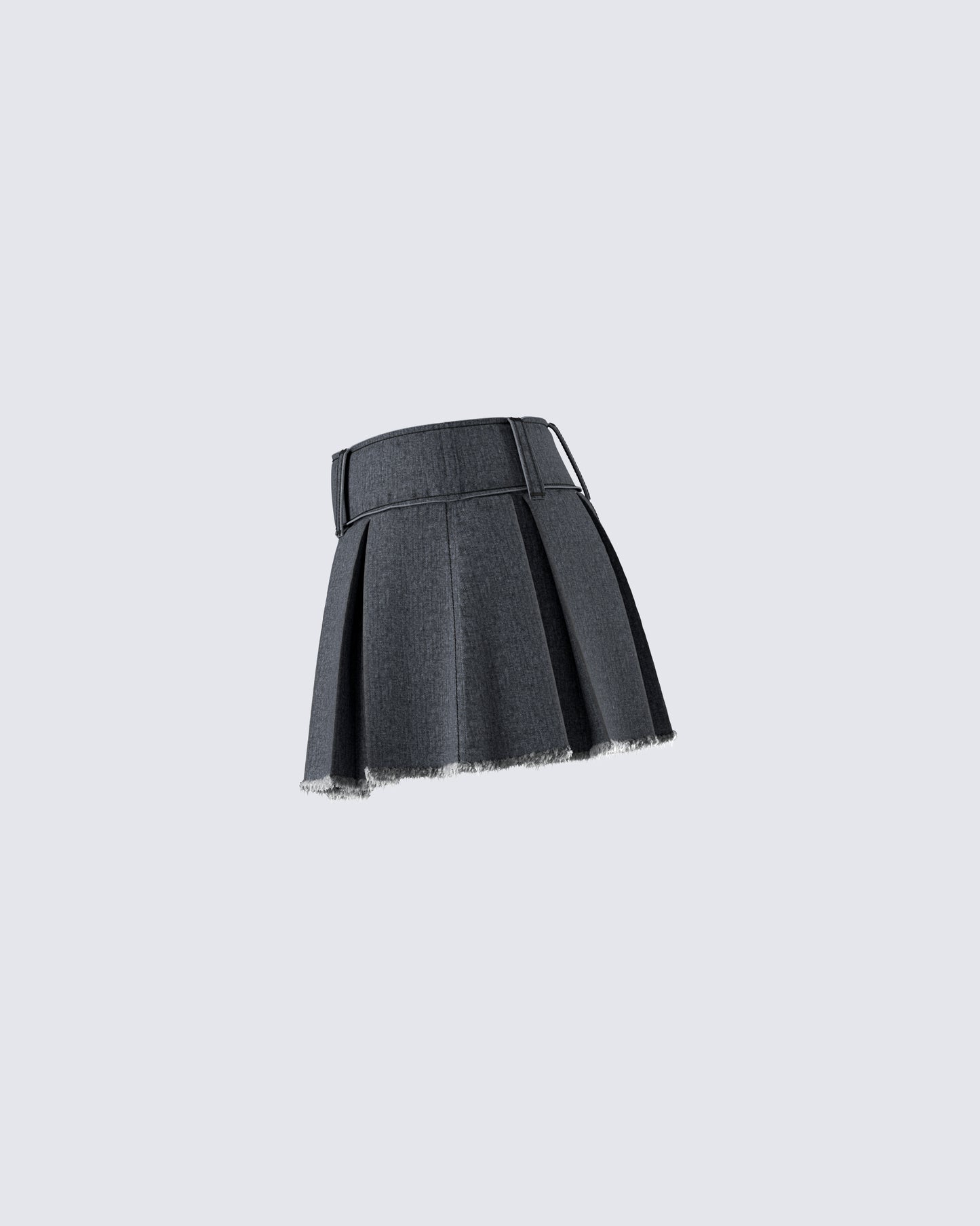 Ismay Black Denim Pleat Skirt