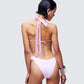 Alieka Pink Sequin Halter Bodysuit