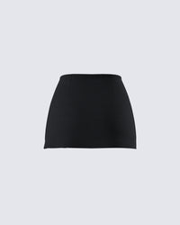 Gloria Black Crepe Mini Skort