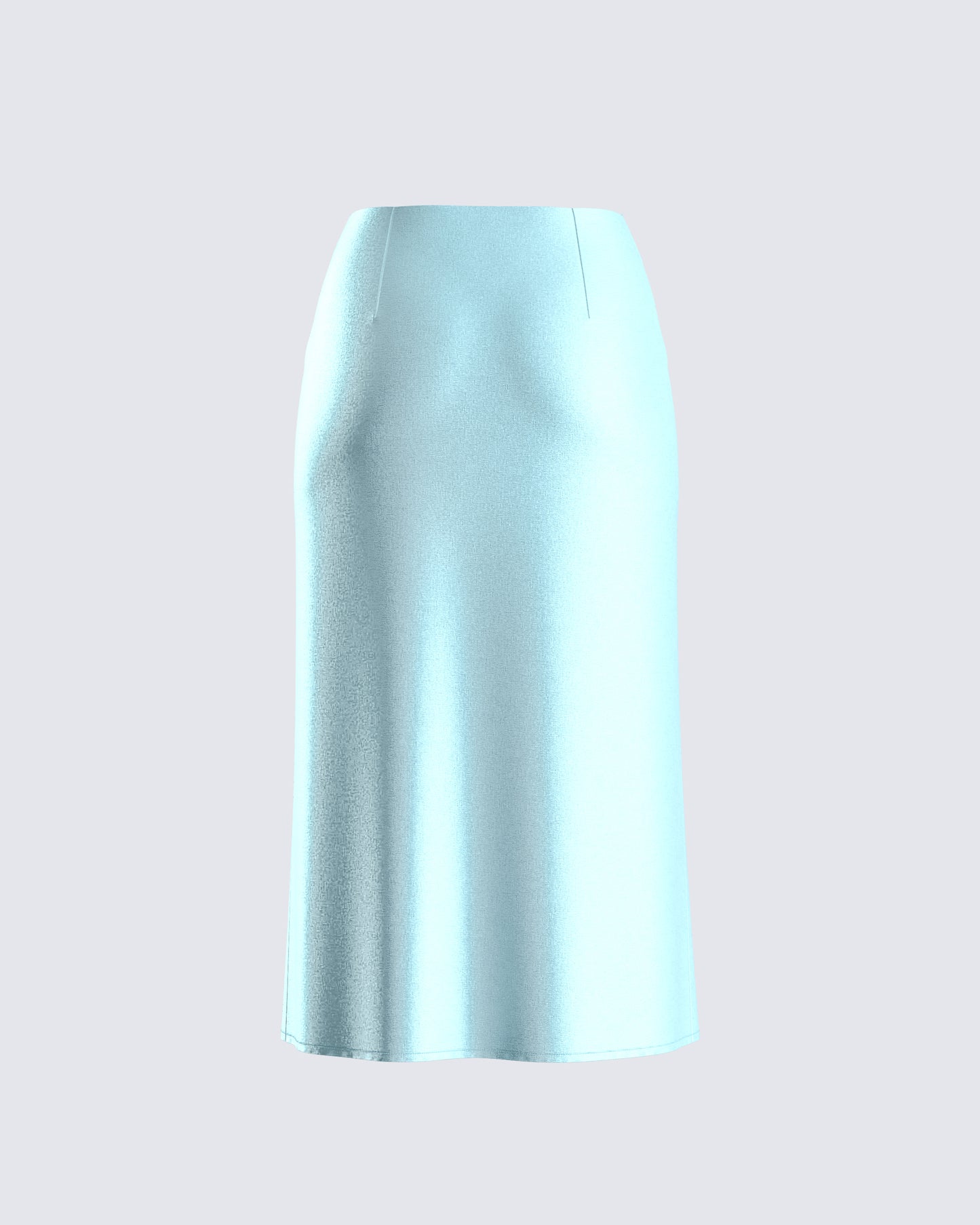 Florie Aqua Satin Midi Skirt