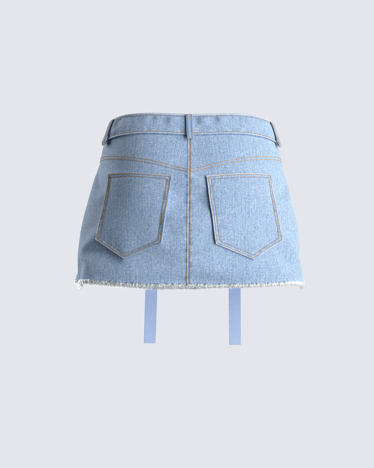 Liori Blue Denim Mini Skirt
