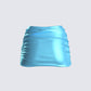 River Blue Satin Mini Skirt
