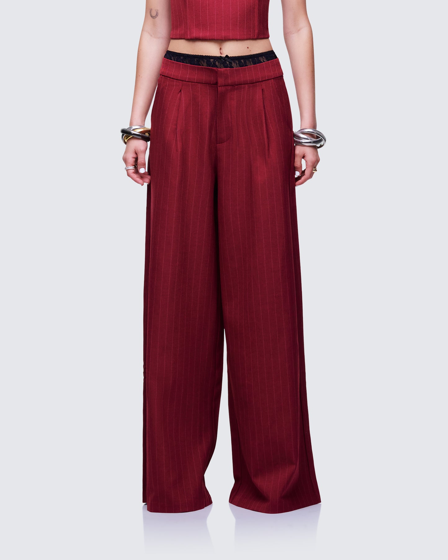 Scarlette Red Pinstripe Pant