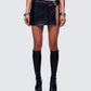 Fern Black Vegan Leather Mini Skirt