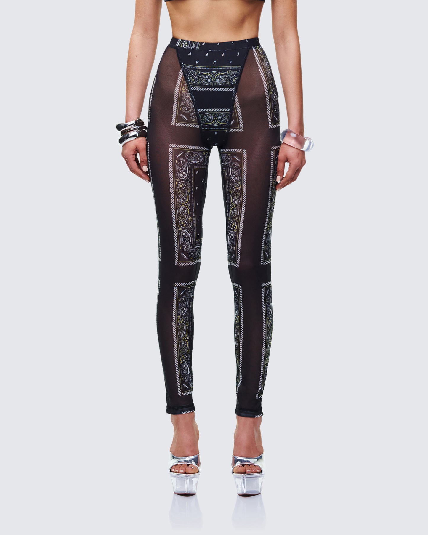 Rikku Black Bandana Mesh Leggings