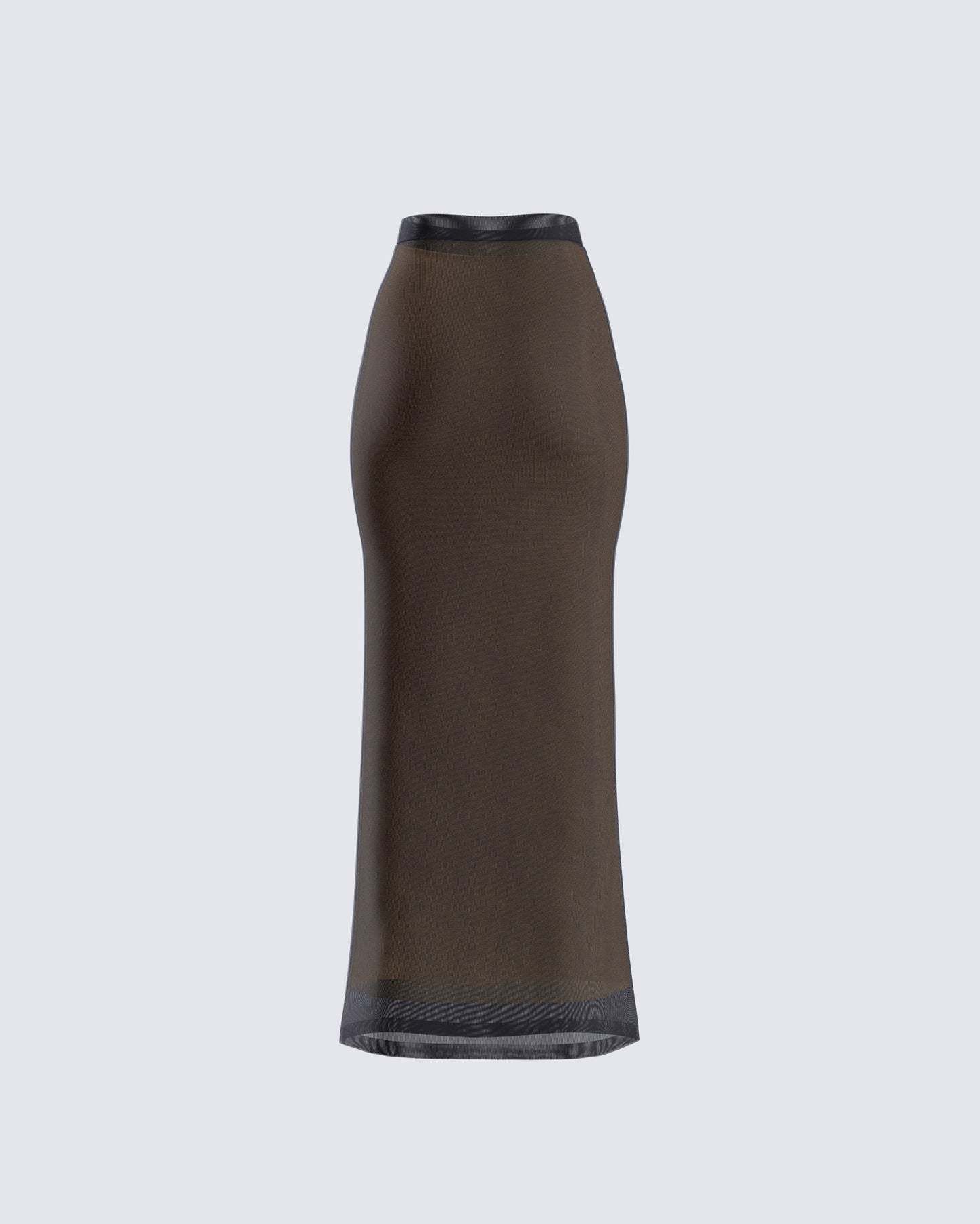 Aela Black Mesh Maxi Skirt