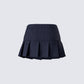 Minji Black Pinstripe Pleated Micro Mini Skirt