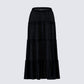 Cailin Black Tiered Maxi Skirt