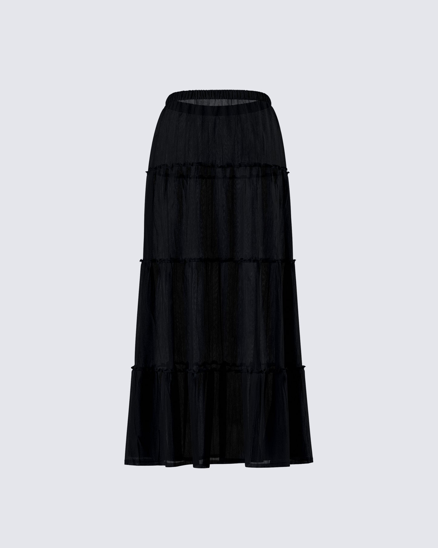 Cailin Black Tiered Maxi Skirt