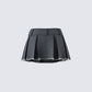 Ismay Black Denim Pleat Skirt