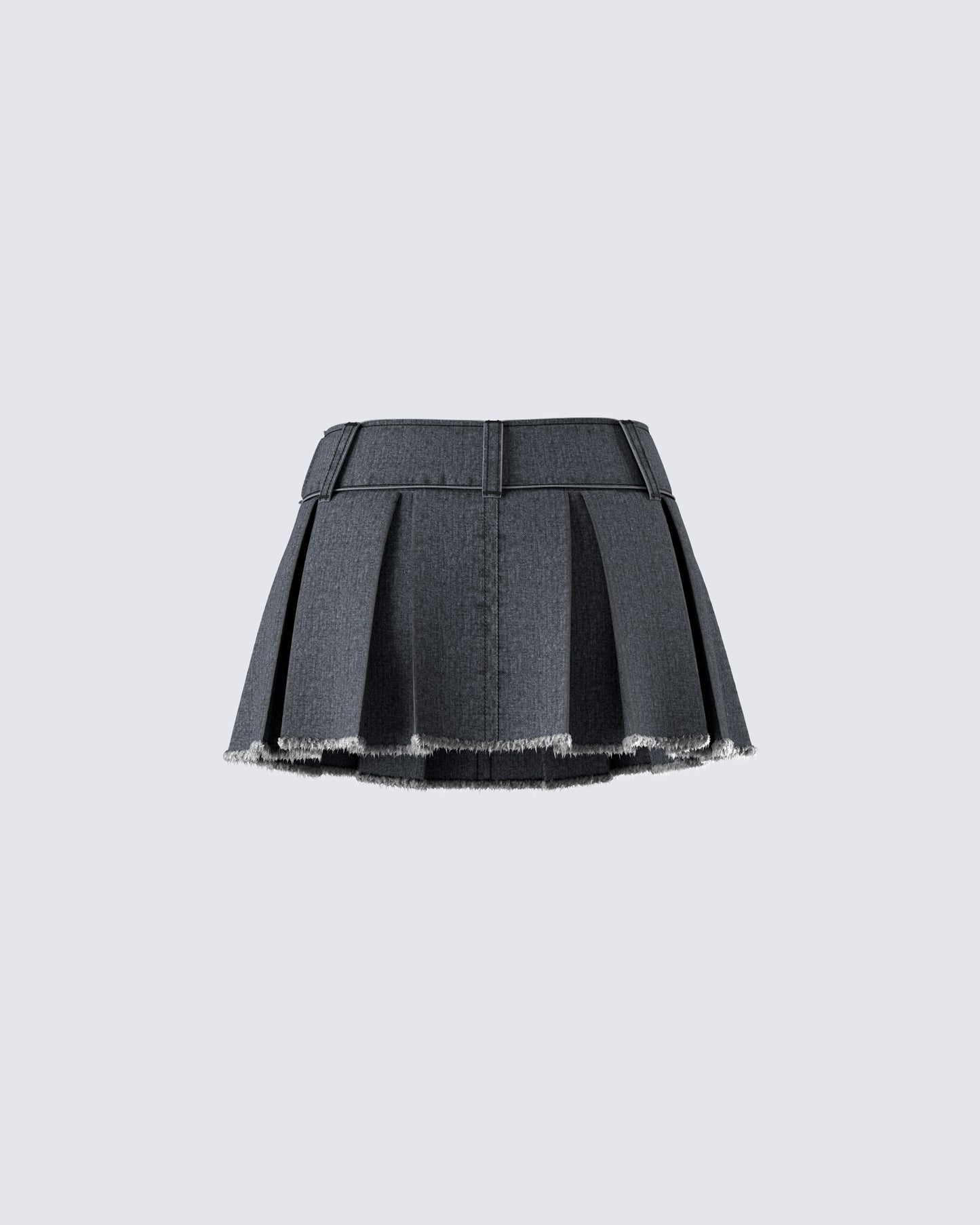 Ismay Black Denim Pleat Skirt