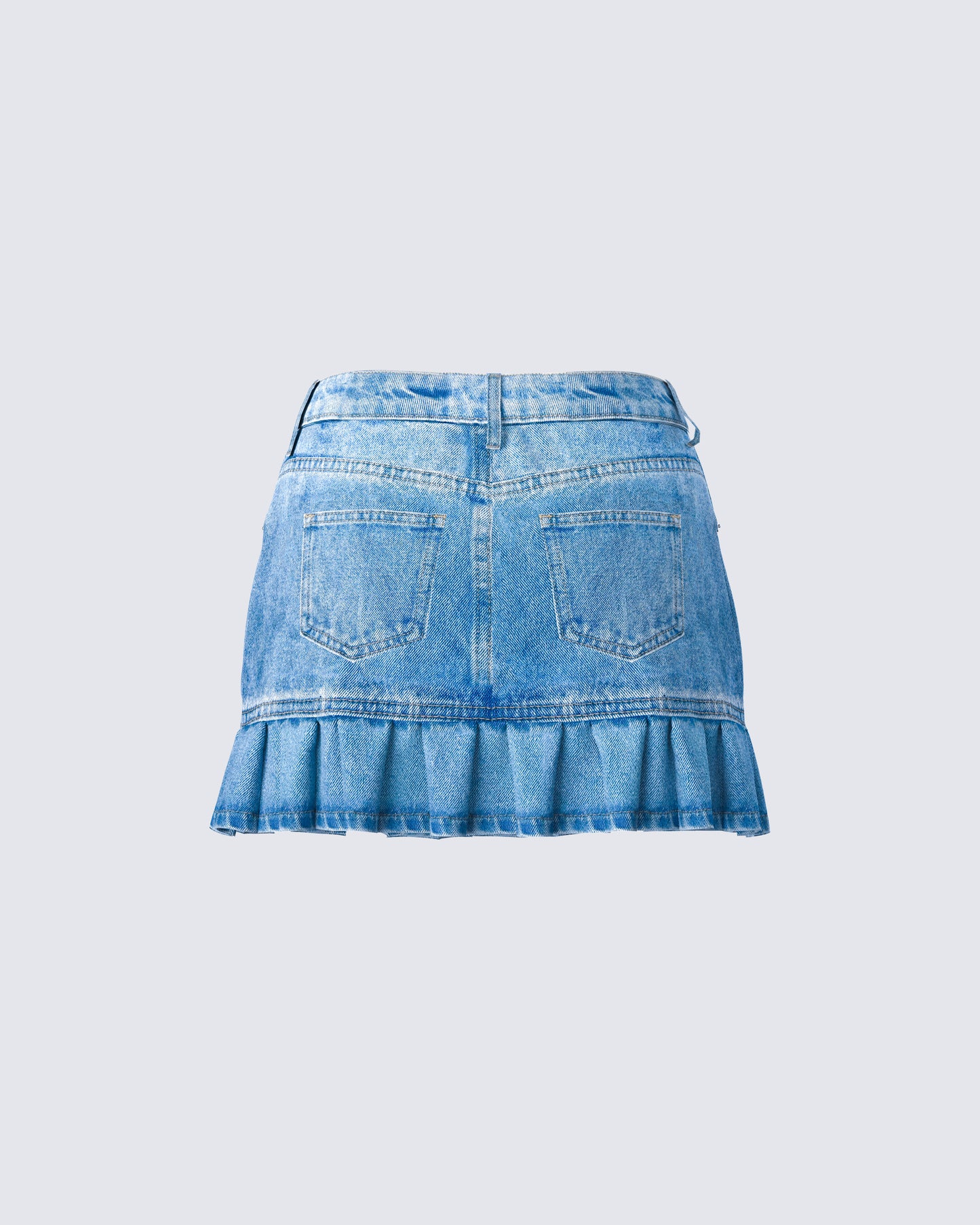 Emogen Pleated Denim Mini Skirt