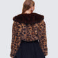 Kenza Brown Faux Leopard Fur Jacket