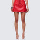Lasita Red Vegan Leather Mini Skirt