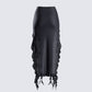 Veeti Black Jersey Ruffle Skirt
