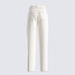 Saga White Frayed Denim Jean