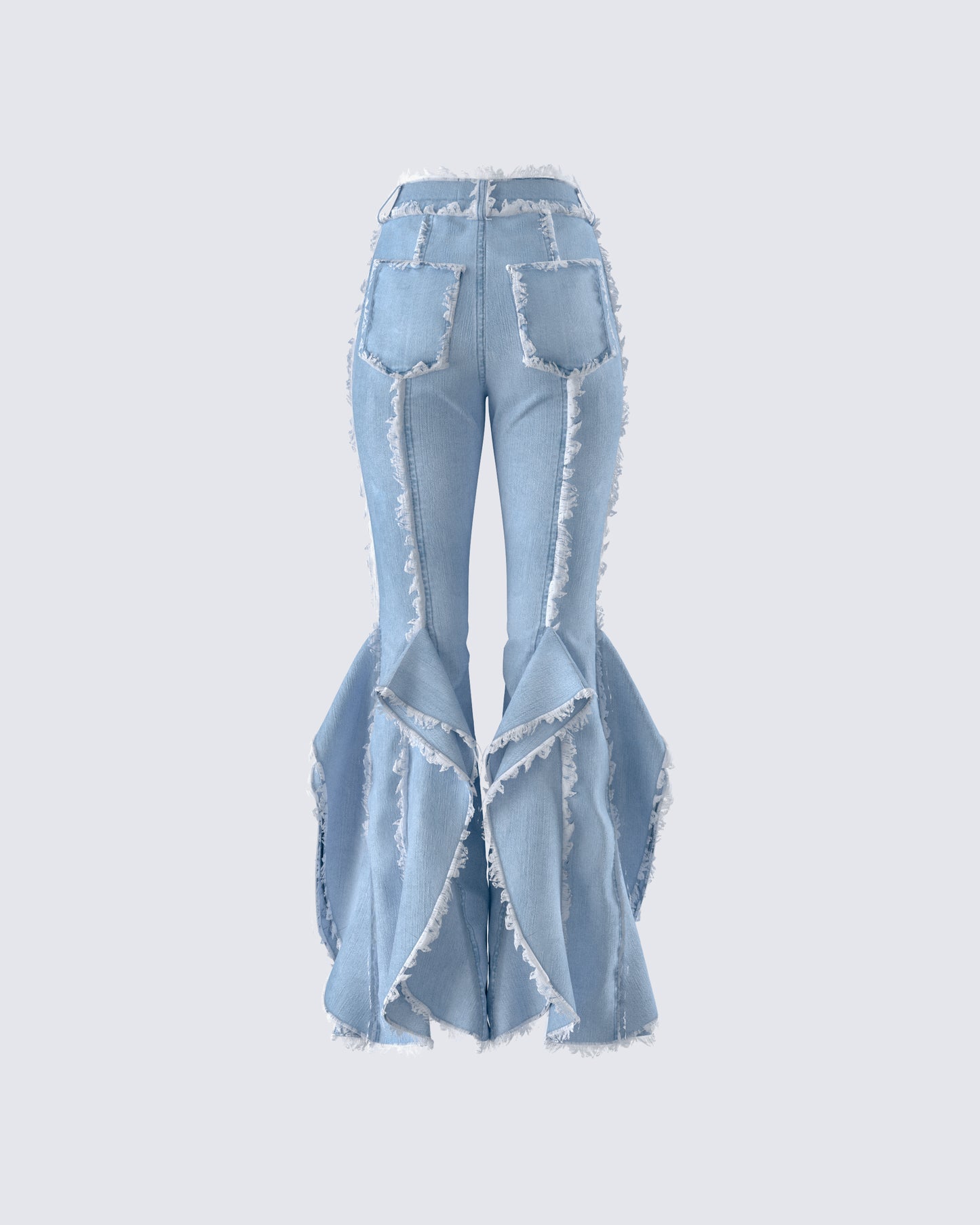 Reagan Blue Denim Frayed Jean