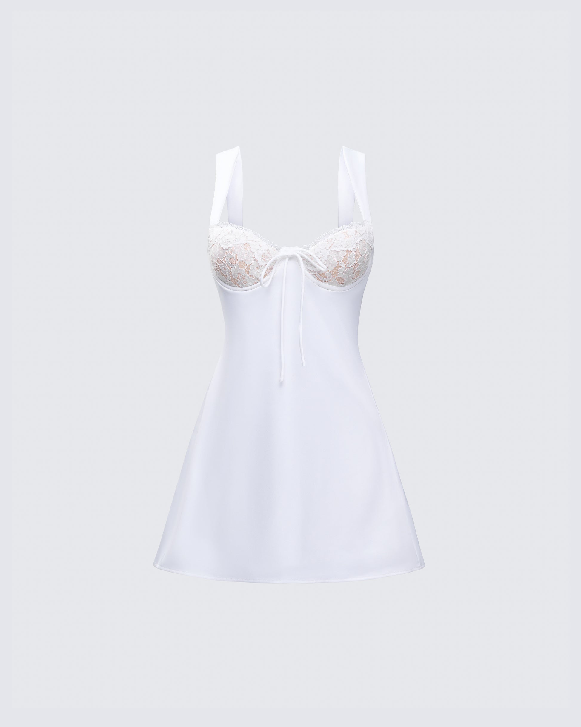 White Lace Mini Dress - Sweetheart Bustier Corset FINESSE White Lace Mini Dress - Sweetheart Bustier Corset FINESSE