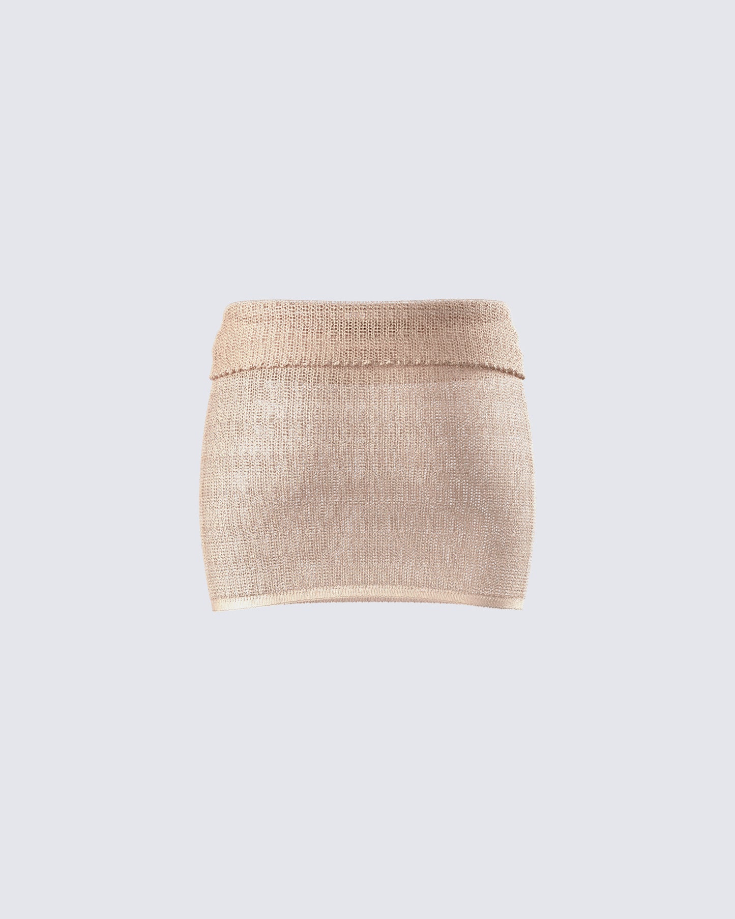 Sakura Gold Knit Micro Mini Skirt